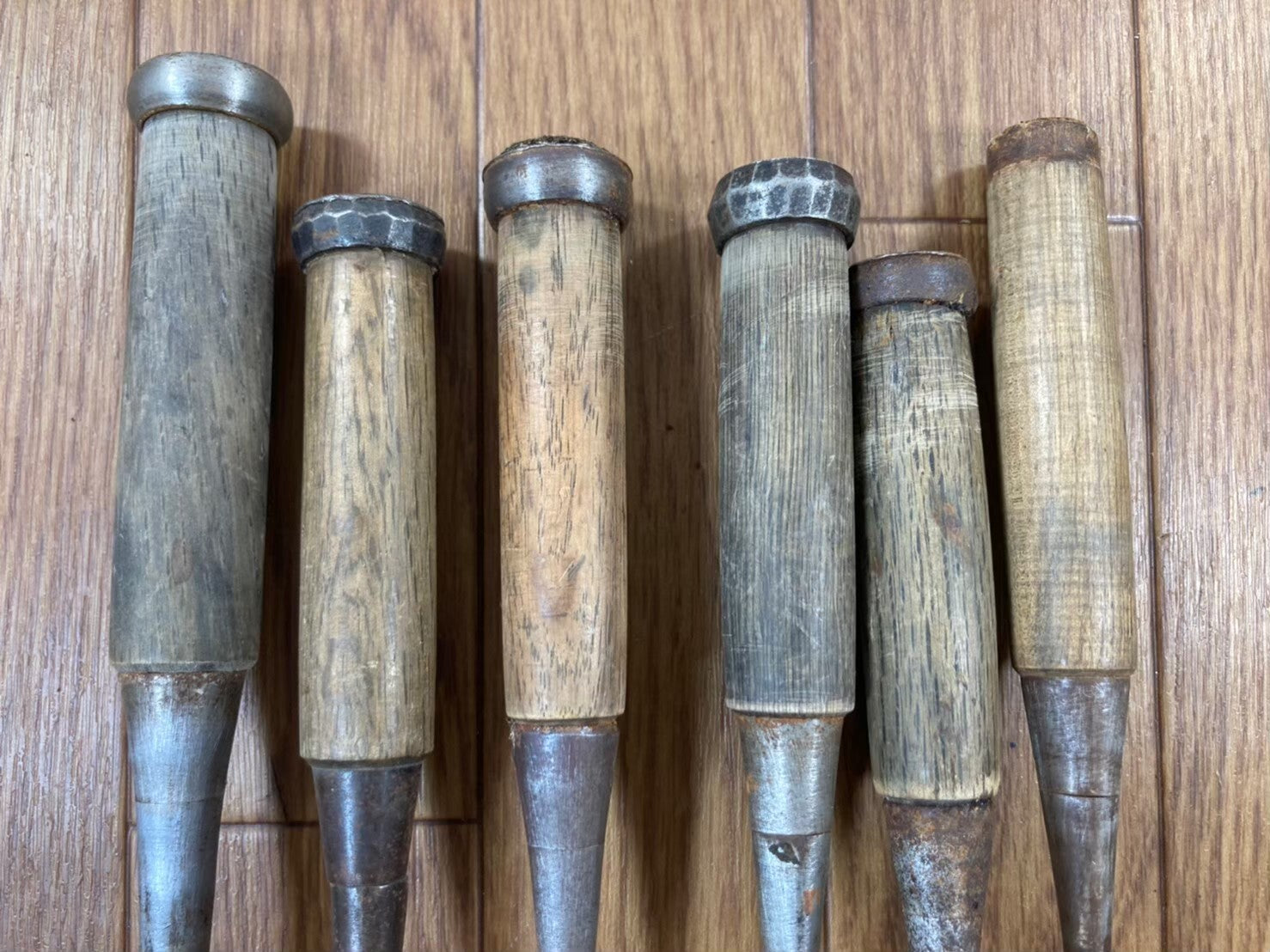 Japanese vintage chisel tataki Nomi Japan Signed Old 5.8.8.10.11.15mm DL189