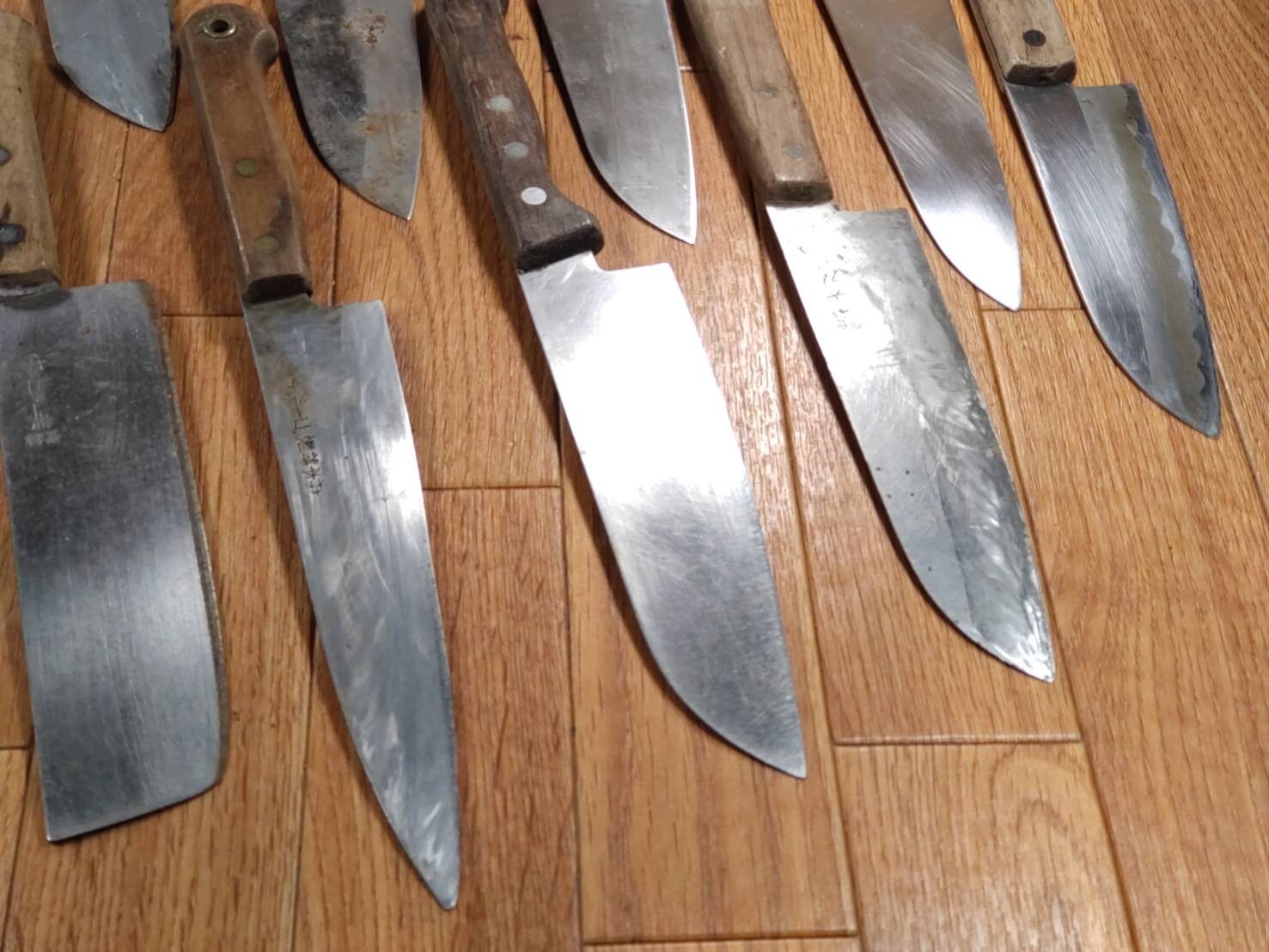 Damaged Lot of Japanese Chef's Kitchen Knives hocho set from Japan GG163