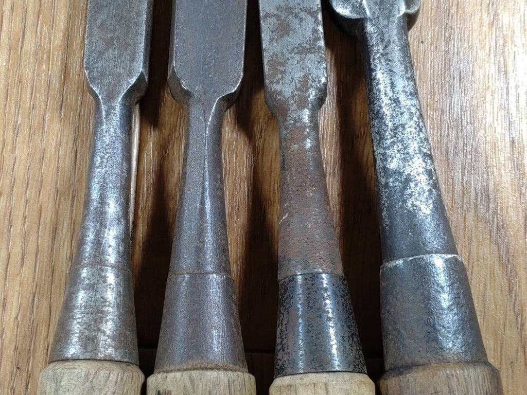 Japanese vintage chisel tataki Nomi Japan Signed Old Vintage 14.15.18.23mm PA617