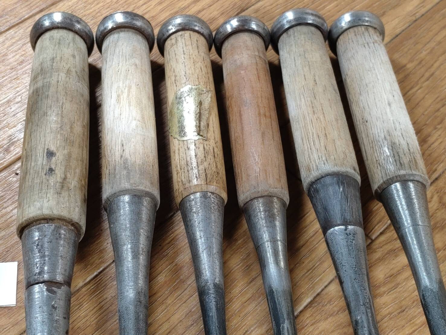 Japanese vintage chisel tataki Nomi Japan Signed Old 21.15.14.13.12.8mm GG343