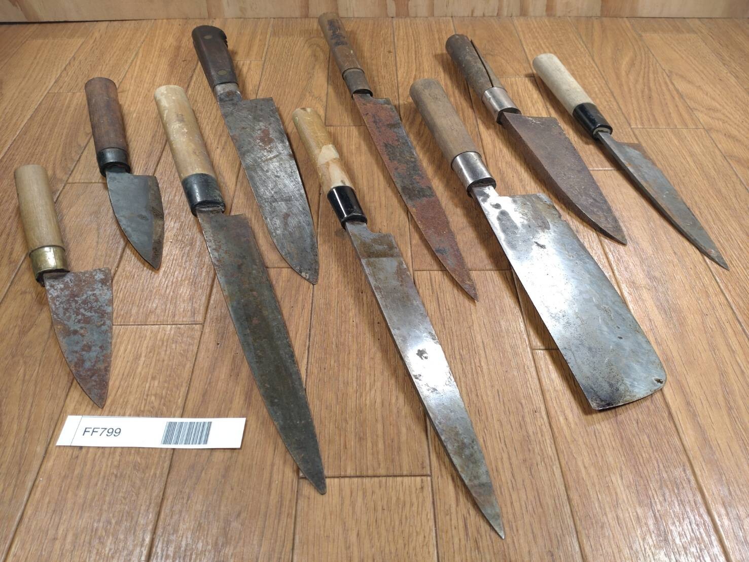 BROKEN DAMAGED Japanese Chef's Kitchen Knife Vintage Japan HOCHO FF799