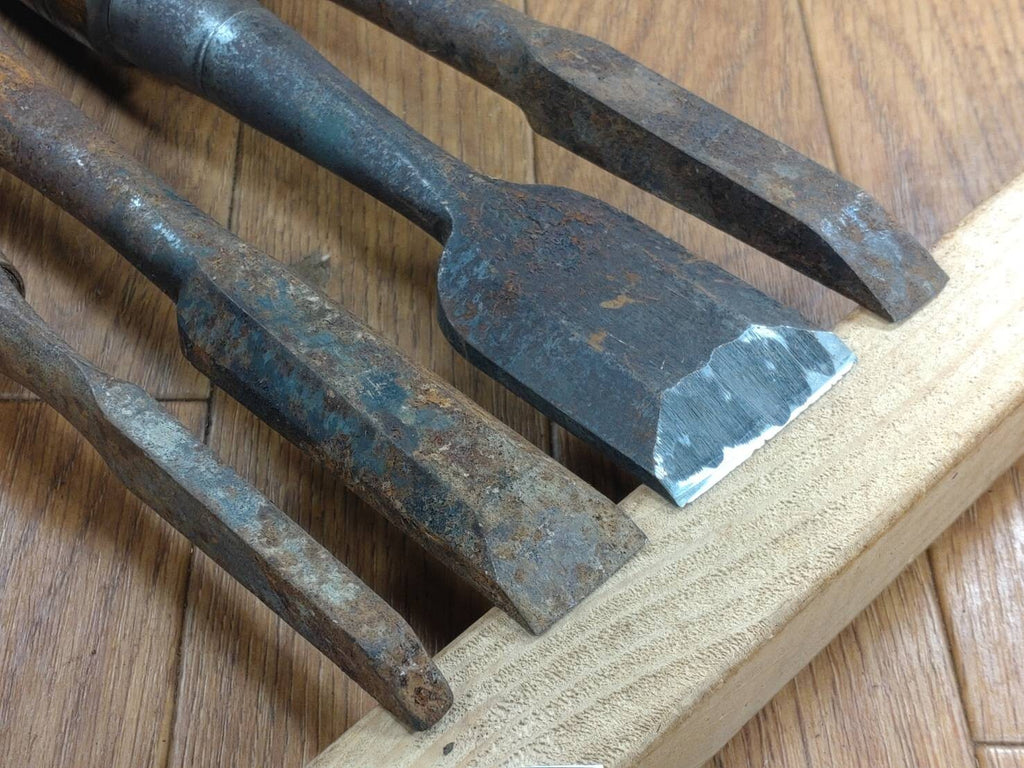 BROKEN DAMAGED Japanese vintage chisel Nomi 6.14.23.41mm HH299