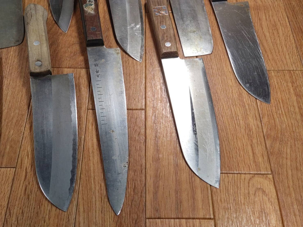 Damaged Lot of Japanese Chef's Kitchen Knives hocho set from Japan GG042