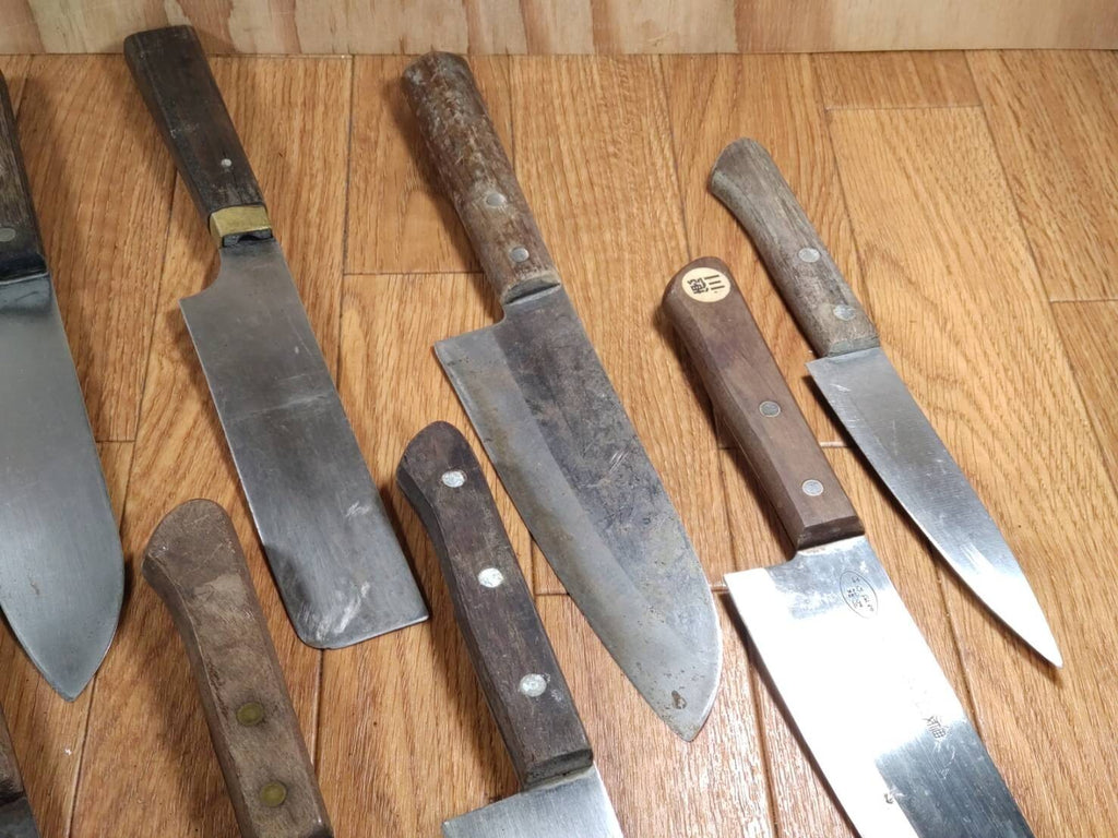 Damaged Lot of Japanese Chef's Kitchen Knives hocho set from Japan GG159