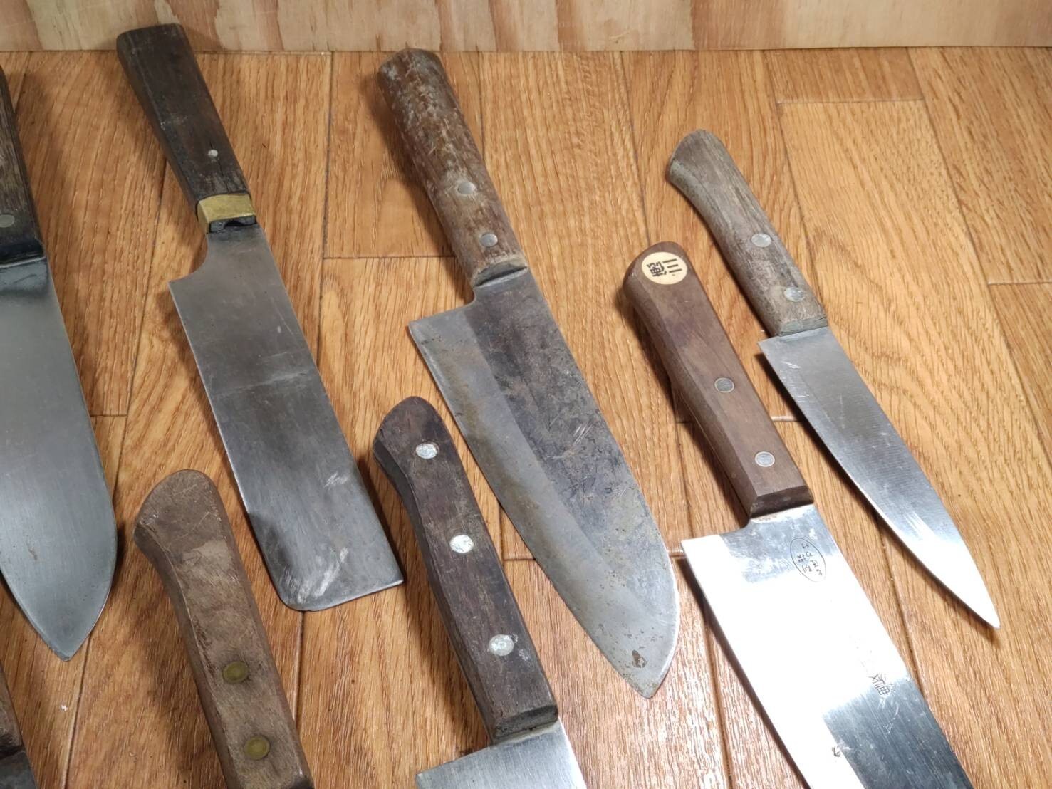 Damaged Lot of Japanese Chef's Kitchen Knives hocho set from Japan GG159