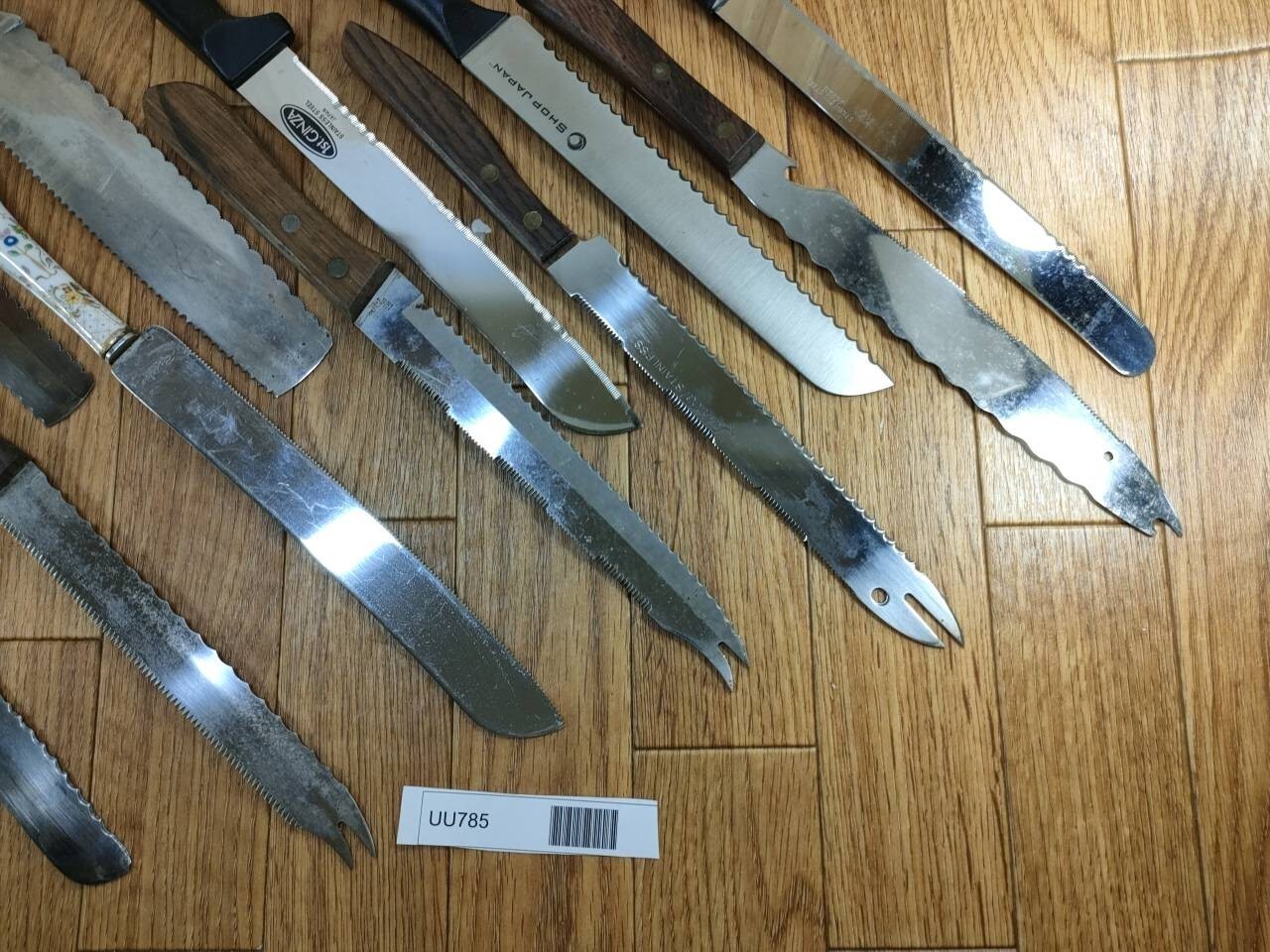 Damaged Lot of Japanese Chef's Kitchen Knives Bread set from Japan UU785