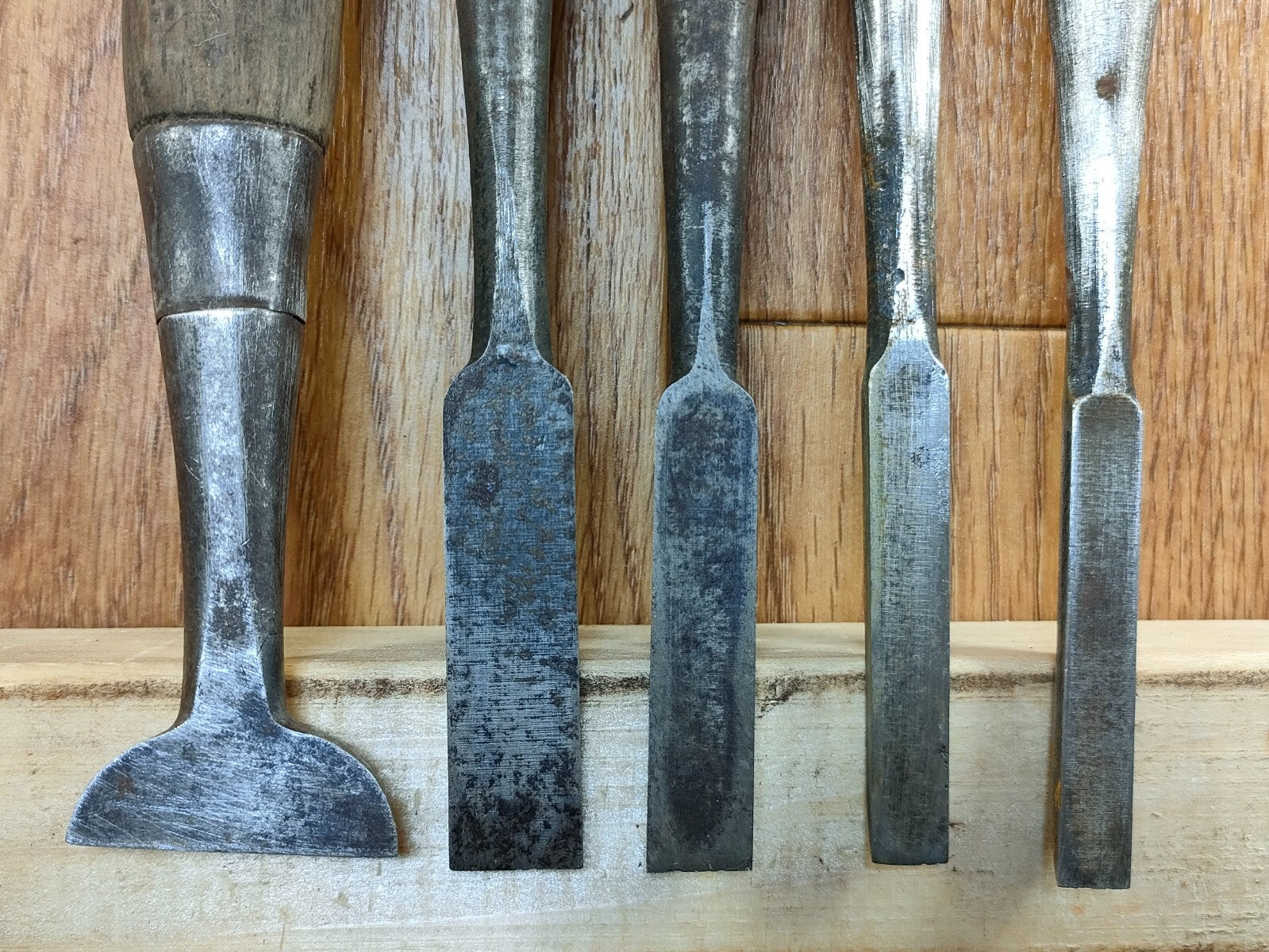 Japanese vintage chisel tataki Nomi Japan Signed Old 35.15.13.10.9mm UU052