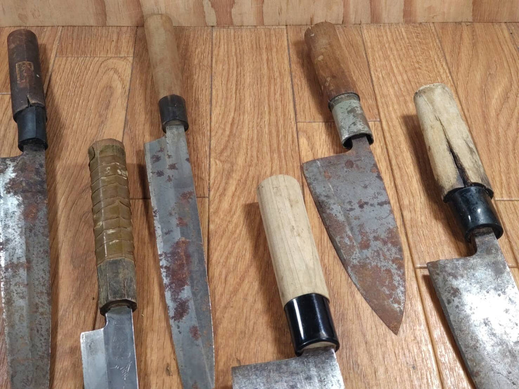 BROKEN DAMAGED Japanese Chef's Kitchen Knife Vintage Japan HOCHO FF815