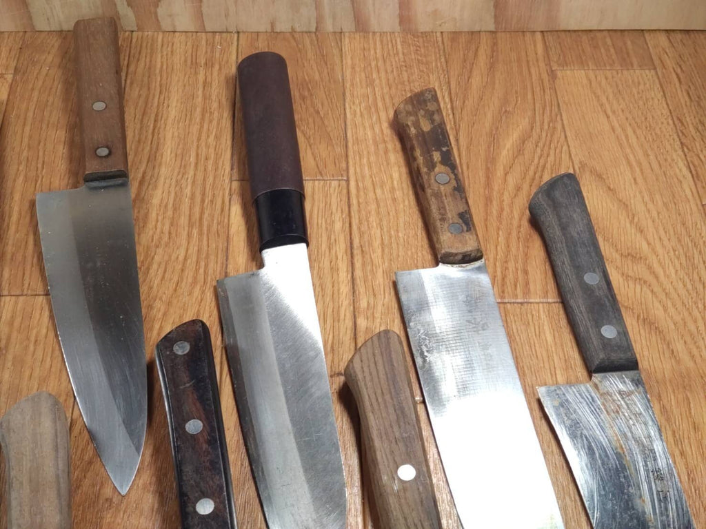 Damaged Lot of Japanese Chef's Kitchen Knives hocho set from Japan GG042