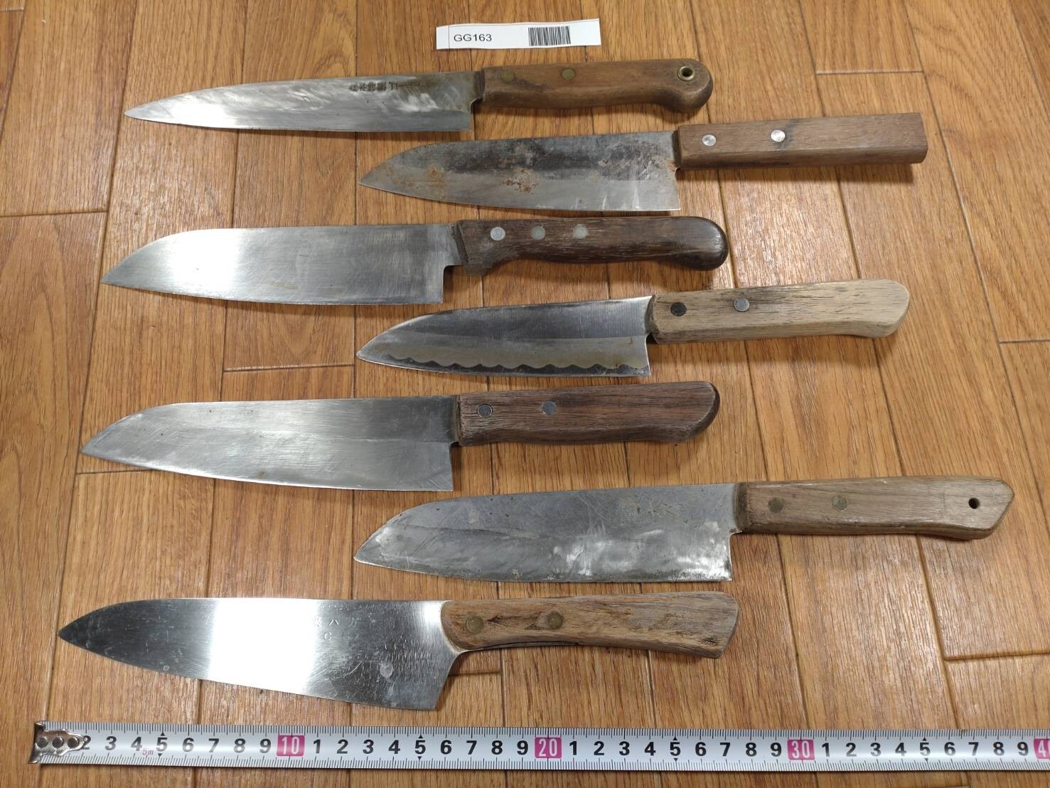 Damaged Lot of Japanese Chef's Kitchen Knives hocho set from Japan GG163