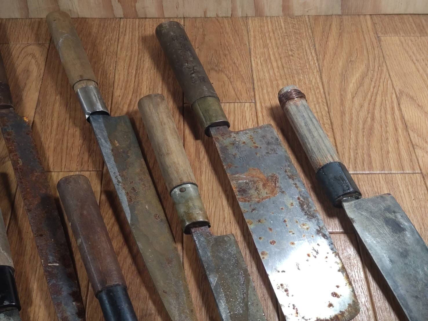 BROKEN DAMAGED Japanese Chef's Kitchen Knife Vintage Japan HOCHO GG435