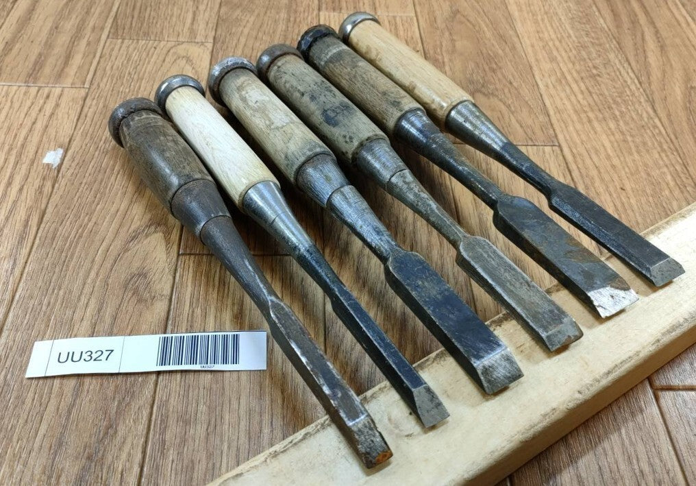 Japanese vintage chisel tataki Nomi Japan Signed Old 9.10.15.15.16.18mm UU327