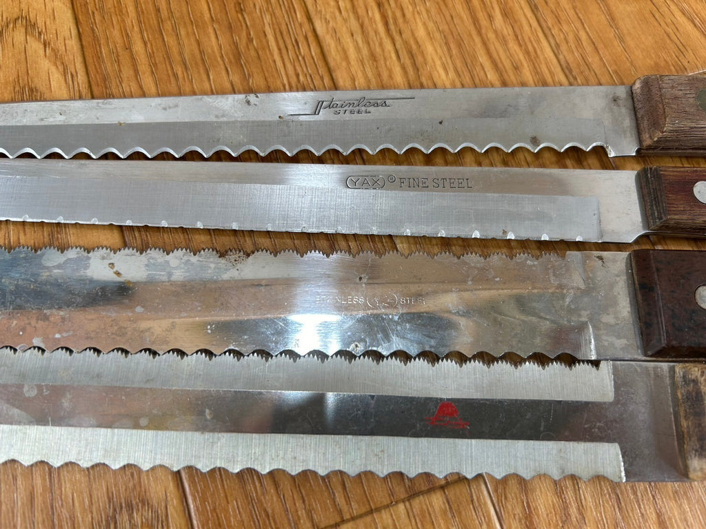 Damaged Lot of Japanese Chef's Kitchen Knives Bread set from Japan CA118