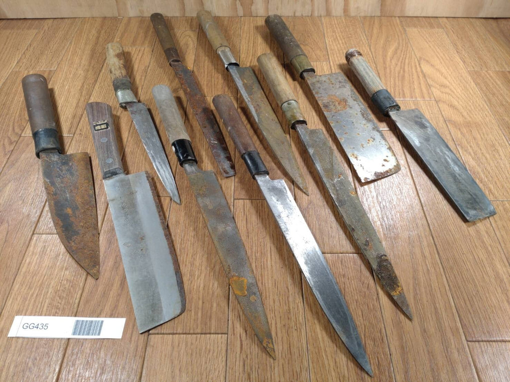 BROKEN DAMAGED Japanese Chef's Kitchen Knife Vintage Japan HOCHO GG435