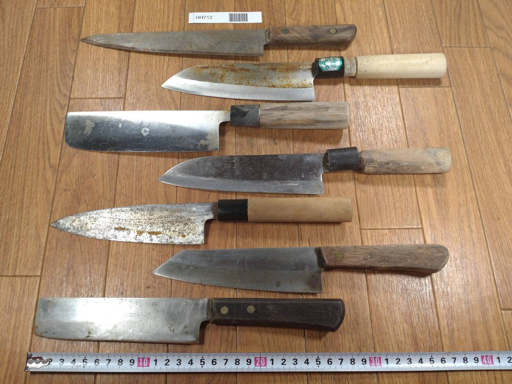 Damaged Lot of Japanese Chef's Kitchen Knives Broken from Japan HH712