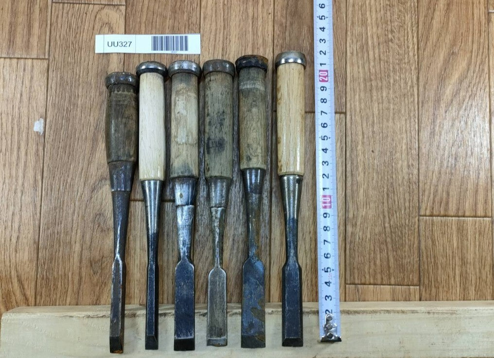 Japanese vintage chisel tataki Nomi Japan Signed Old 9.10.15.15.16.18mm UU327