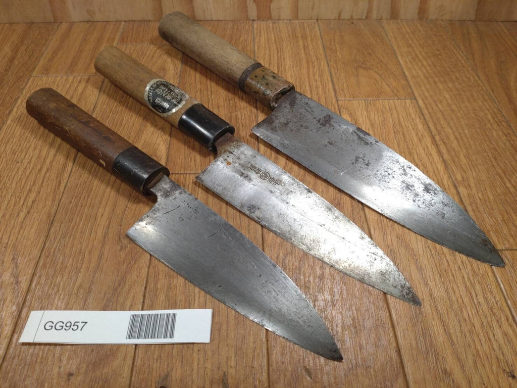 Japanese Chef's Kitchen Knife Set 3 Piece DEBA from Japan GG957