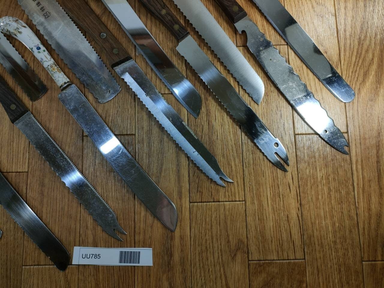 Damaged Lot of Japanese Chef's Kitchen Knives Bread set from Japan UU785