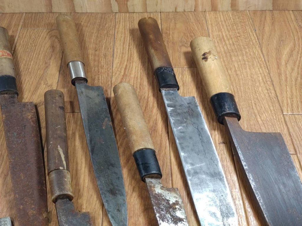 BROKEN DAMAGED Japanese Chef's Kitchen Knife Vintage Japan HOCHO BB213