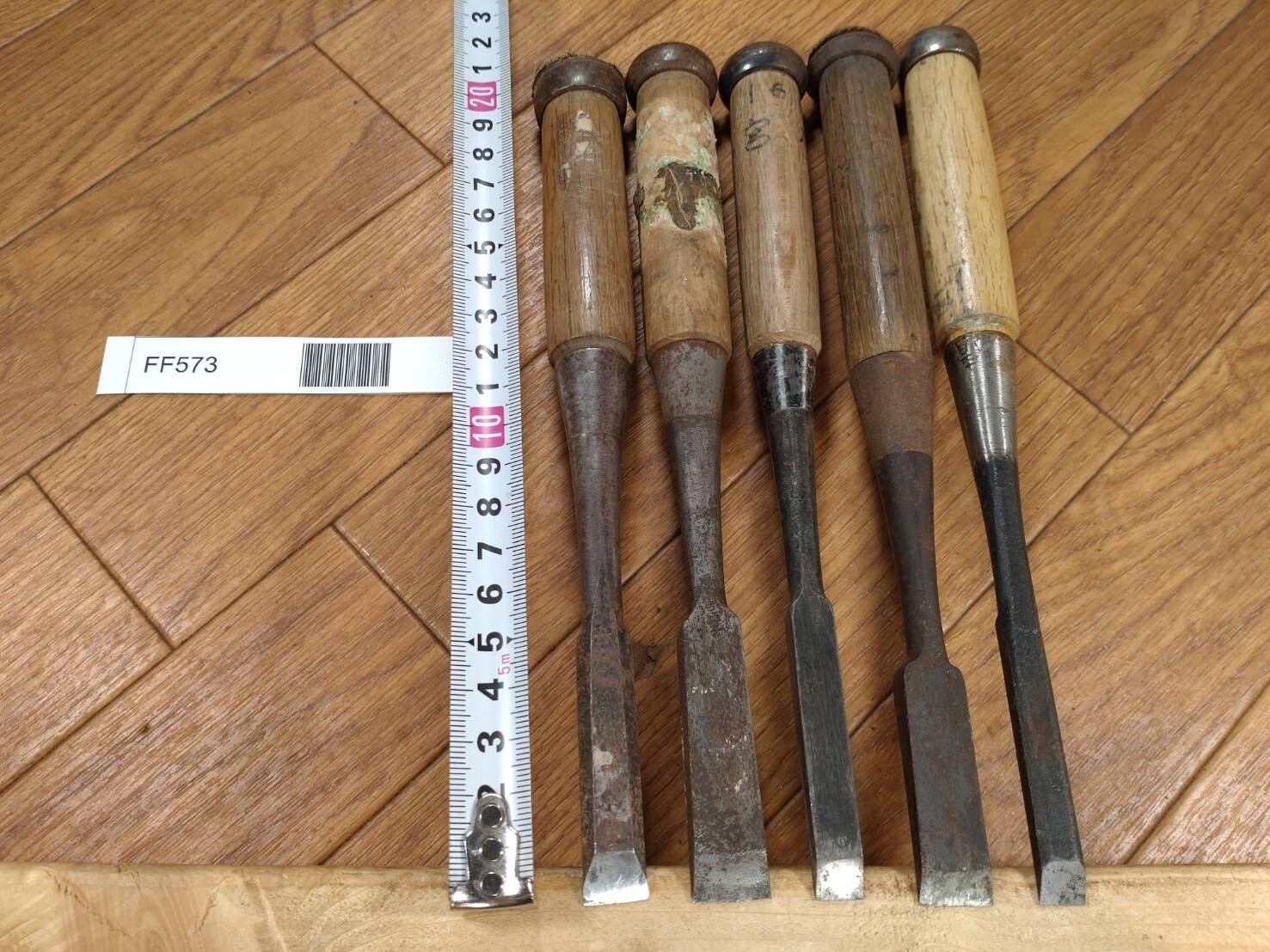 Japanese vintage chisel tataki Nomi Japan Signed Old 8.9.12.14.15mm FF573