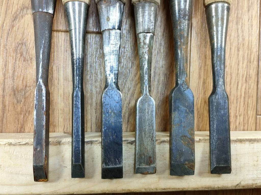 Japanese vintage chisel tataki Nomi Japan Signed Old 9.10.15.15.16.18mm UU327