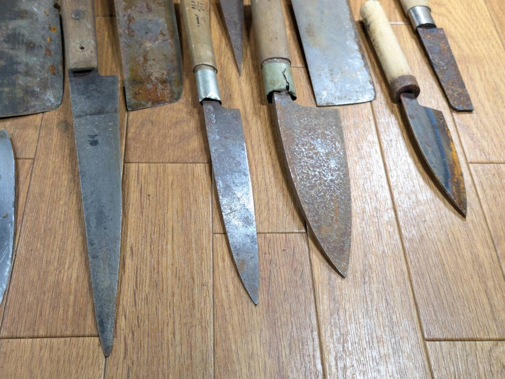 BROKEN DAMAGED Japanese Chef's Kitchen Knife Vintage Japan HOCHO JJ408