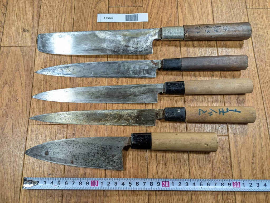 Japanese Chef's Kitchen Knife Set 5 Piece YANAGIBA DEBA NAKIRI from Japan JJ644