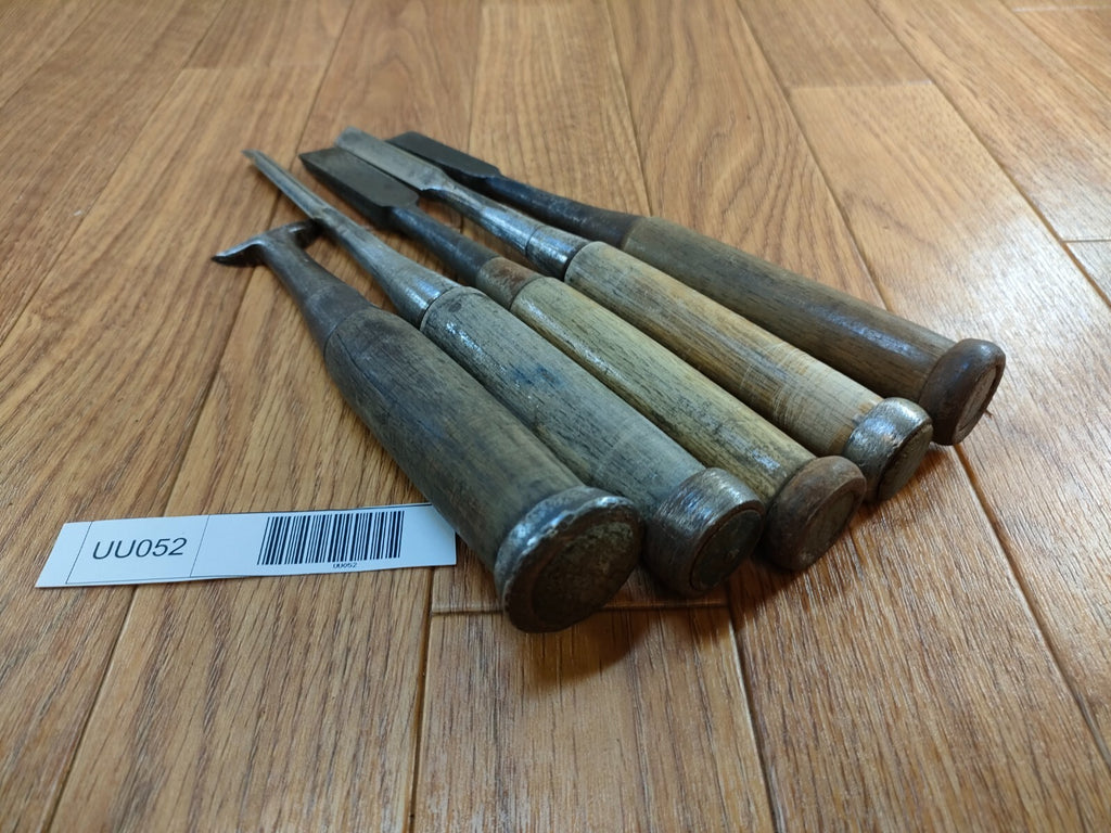 Japanese vintage chisel tataki Nomi Japan Signed Old 35.15.13.10.9mm UU052