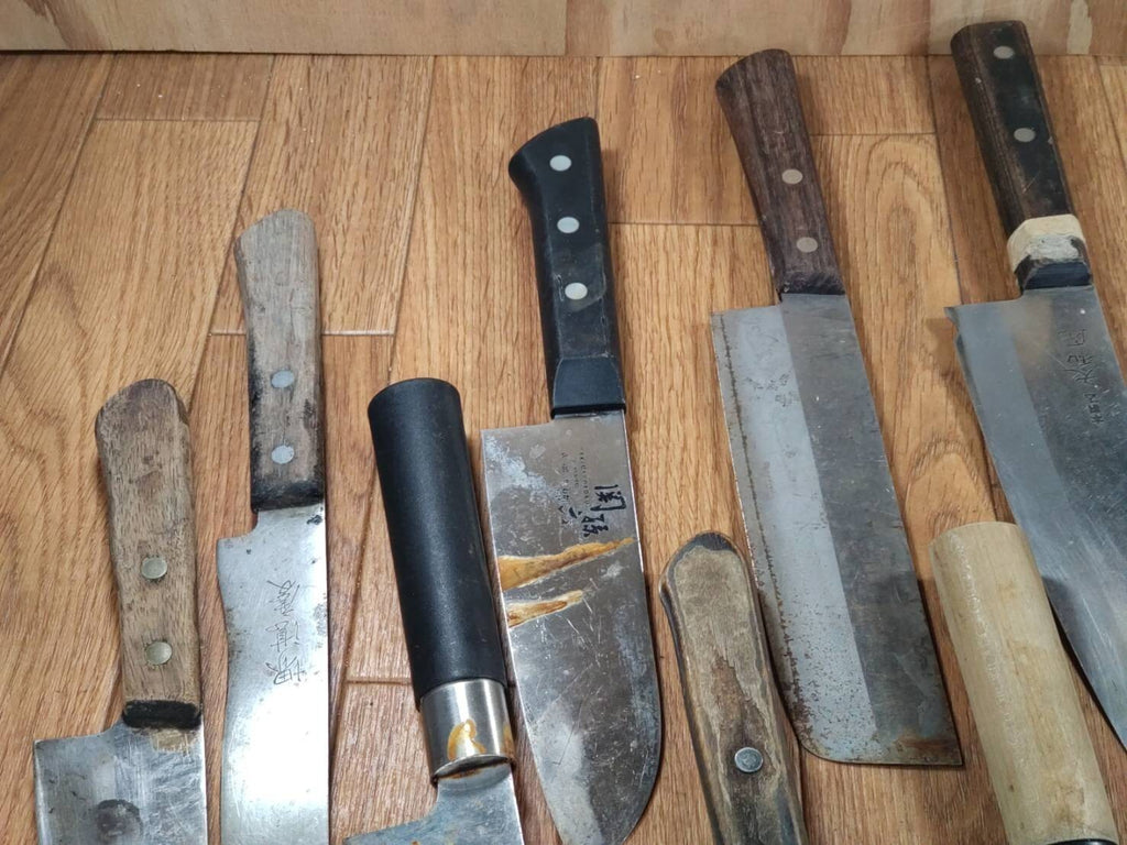 Damaged Lot of Japanese Chef's Kitchen Knives Broken from Japan HH712