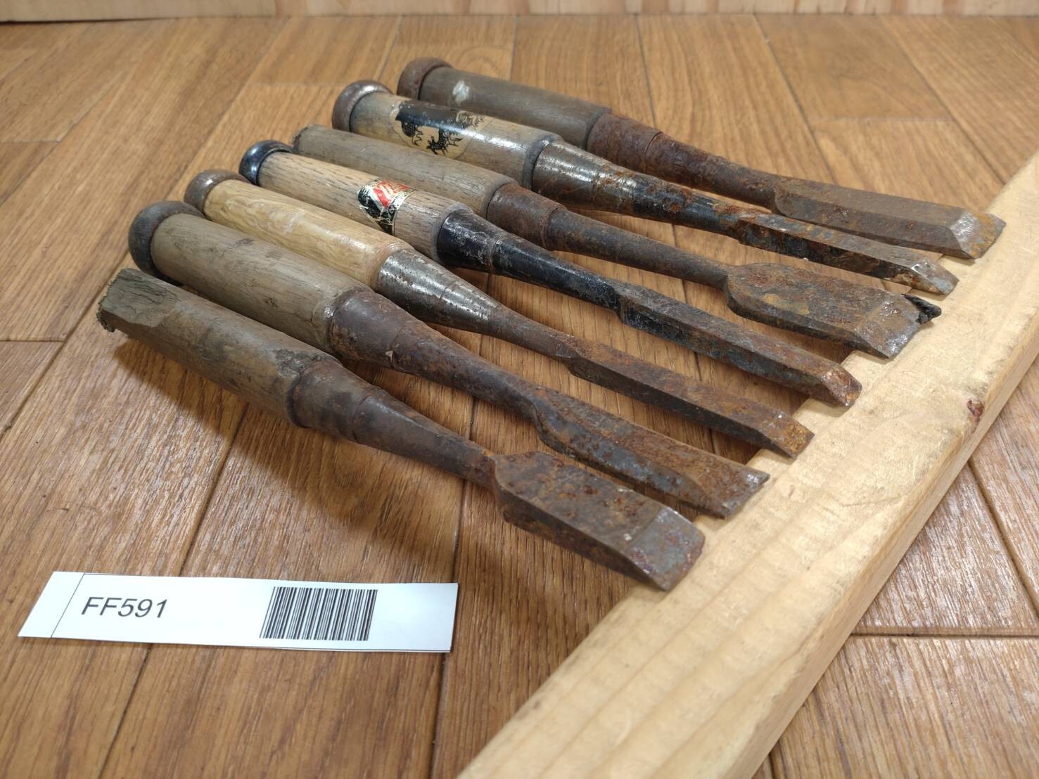 BROKEN DAMAGED Japanese vintage chisel Nomi 24.22.15.14.9.9.9mm FF591