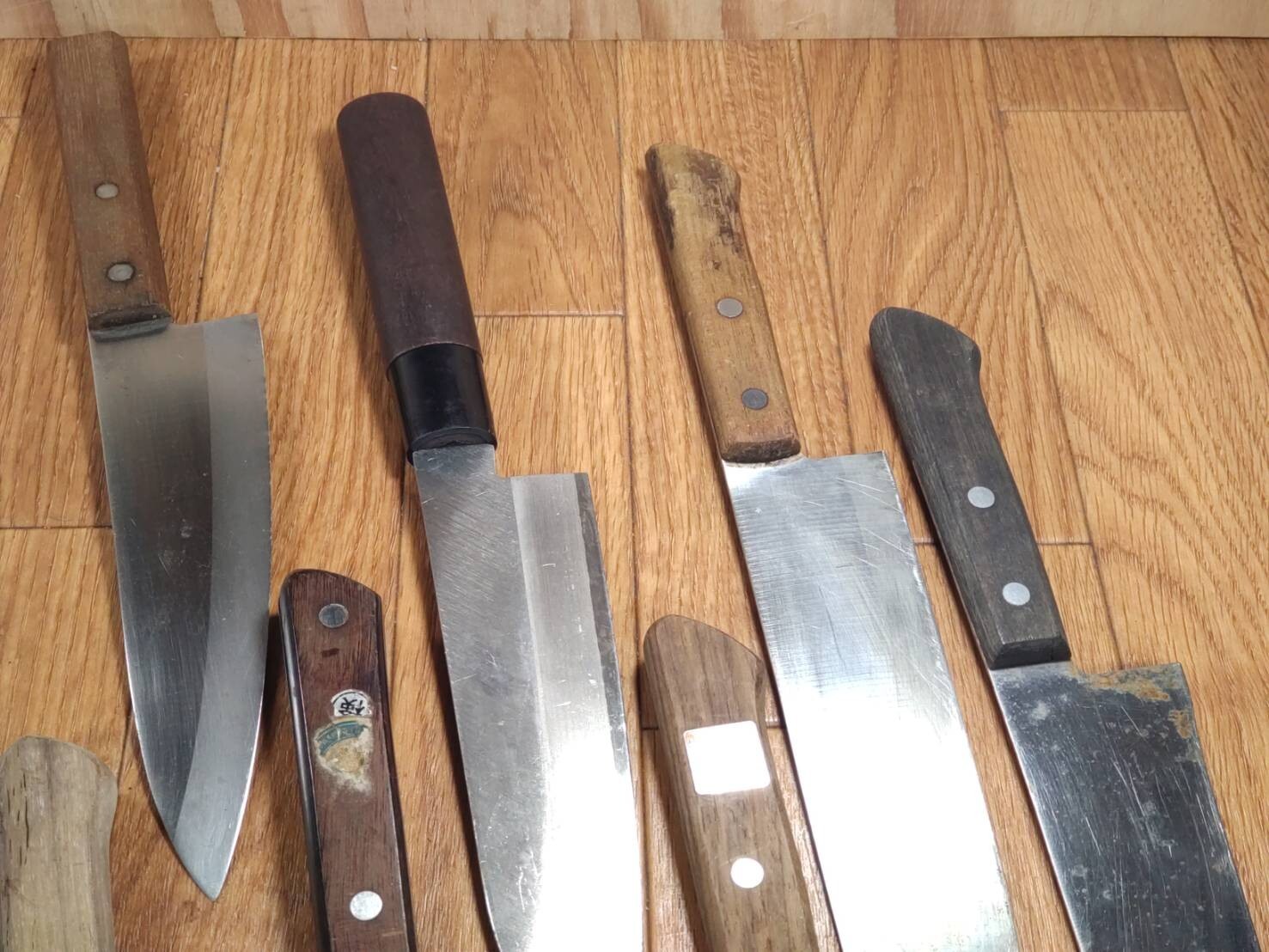 Damaged Lot of Japanese Chef's Kitchen Knives hocho set from Japan GG042