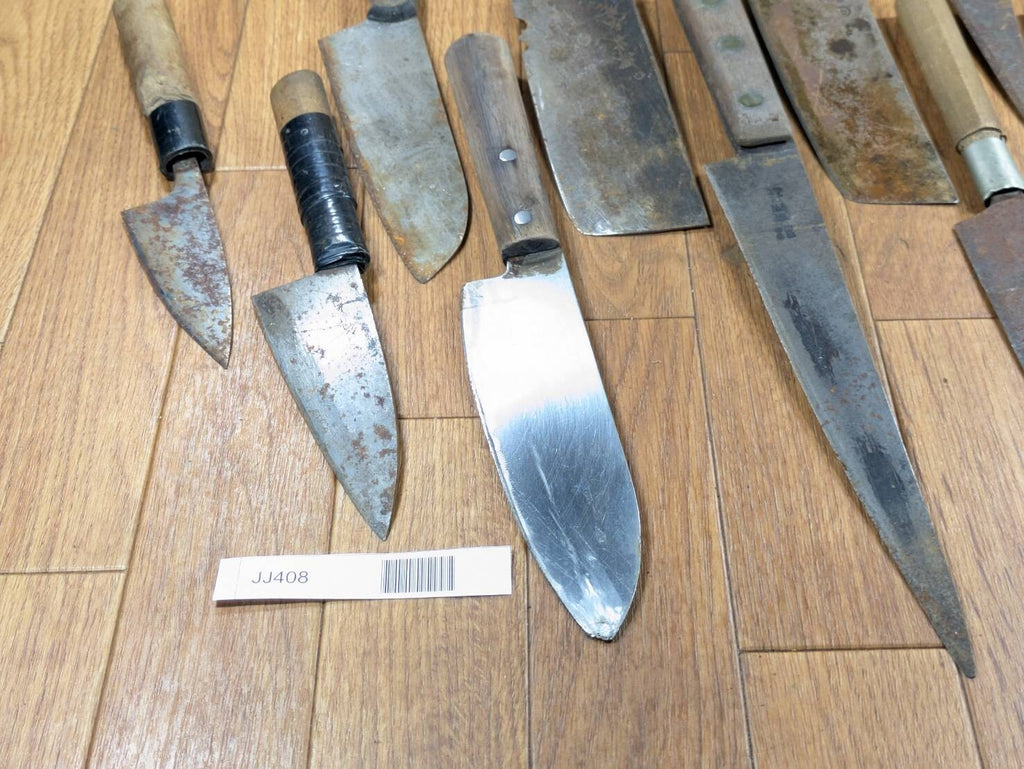 BROKEN DAMAGED Japanese Chef's Kitchen Knife Vintage Japan HOCHO JJ408