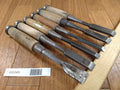 Japanese vintage chisel tataki Nomi Japan Signed Old 21.15.14.13.12.8mm GG343
