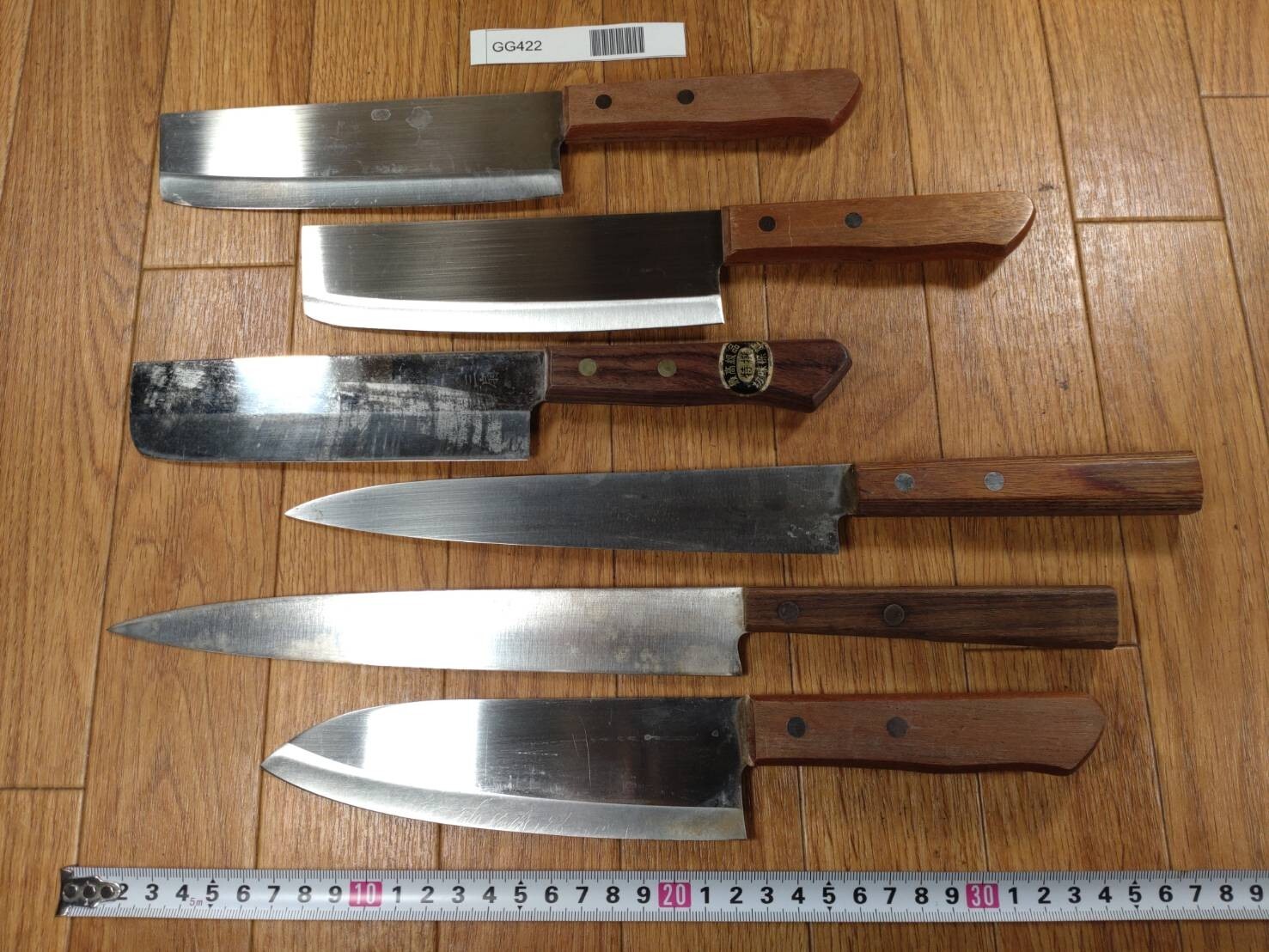 Damaged Lot of Japanese Chef's Kitchen Knives hocho set from Japan GG422
