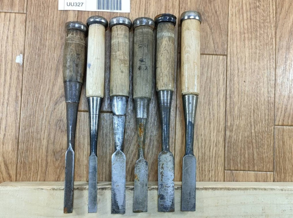 Japanese vintage chisel tataki Nomi Japan Signed Old 9.10.15.15.16.18mm UU327