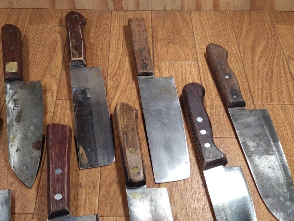 Damaged Lot of Japanese Chef's Kitchen Knives hocho set from Japan FF345