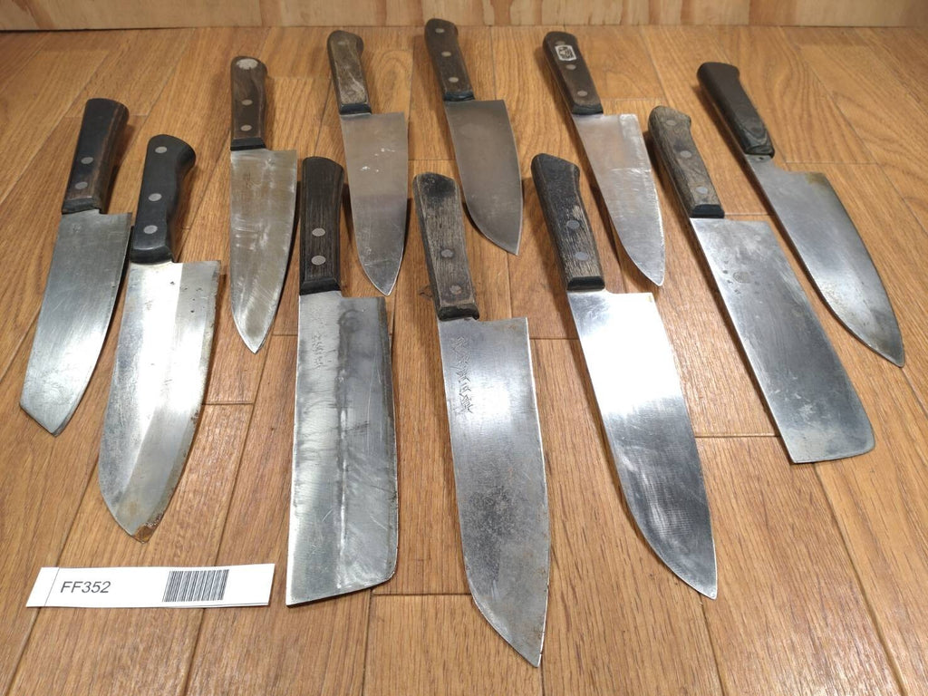 Damaged Lot of Japanese Chef's Kitchen Knives hocho set from Japan FF352