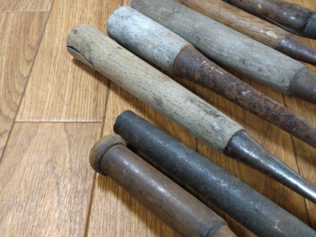 BROKEN DAMAGED Japanese vintage chisel Nomi 6.9.14.16.18.24.36mm HH295