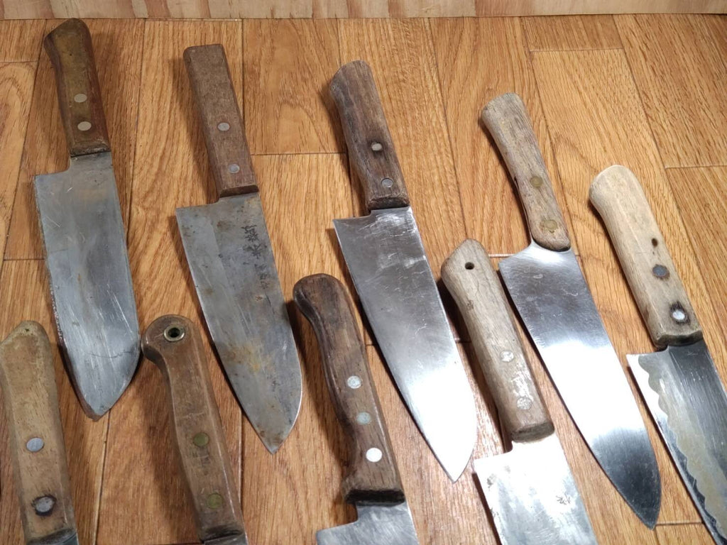 Damaged Lot of Japanese Chef's Kitchen Knives hocho set from Japan GG163