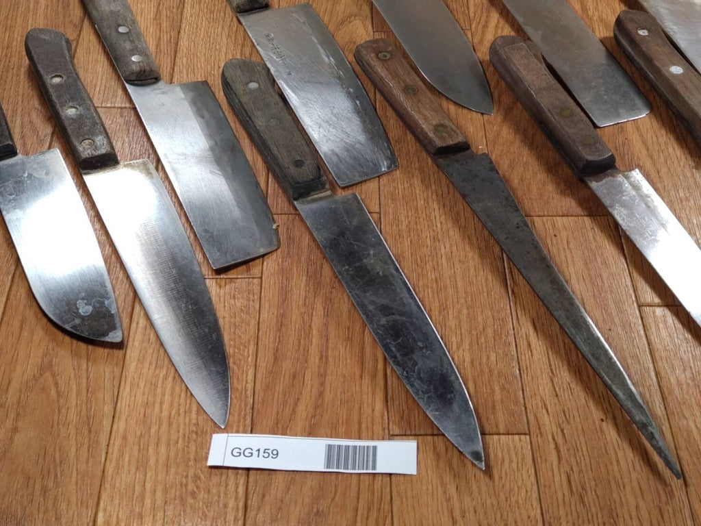 Damaged Lot of Japanese Chef's Kitchen Knives hocho set from Japan GG159
