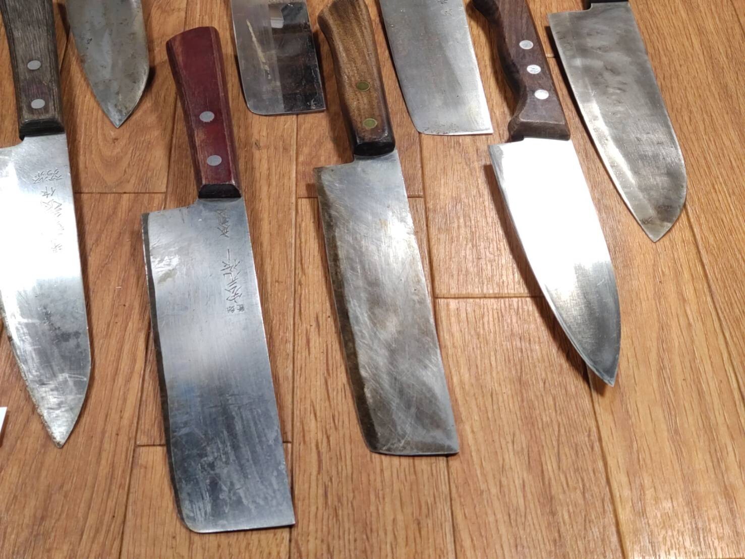 Damaged Lot of Japanese Chef's Kitchen Knives hocho set from Japan FF345