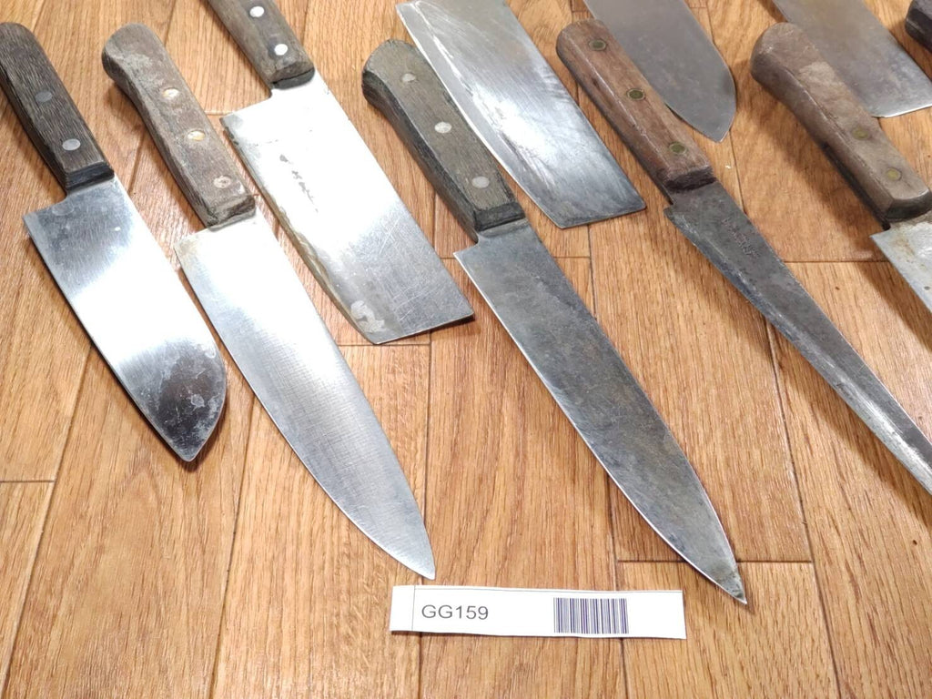 Damaged Lot of Japanese Chef's Kitchen Knives hocho set from Japan GG159