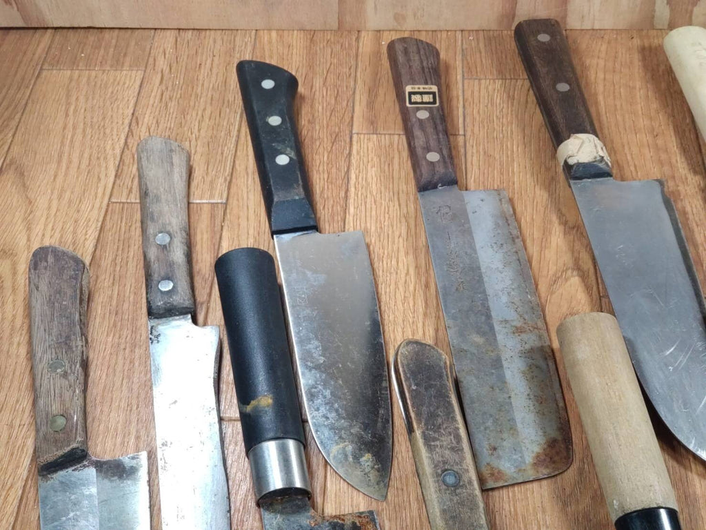 Damaged Lot of Japanese Chef's Kitchen Knives Broken from Japan HH712