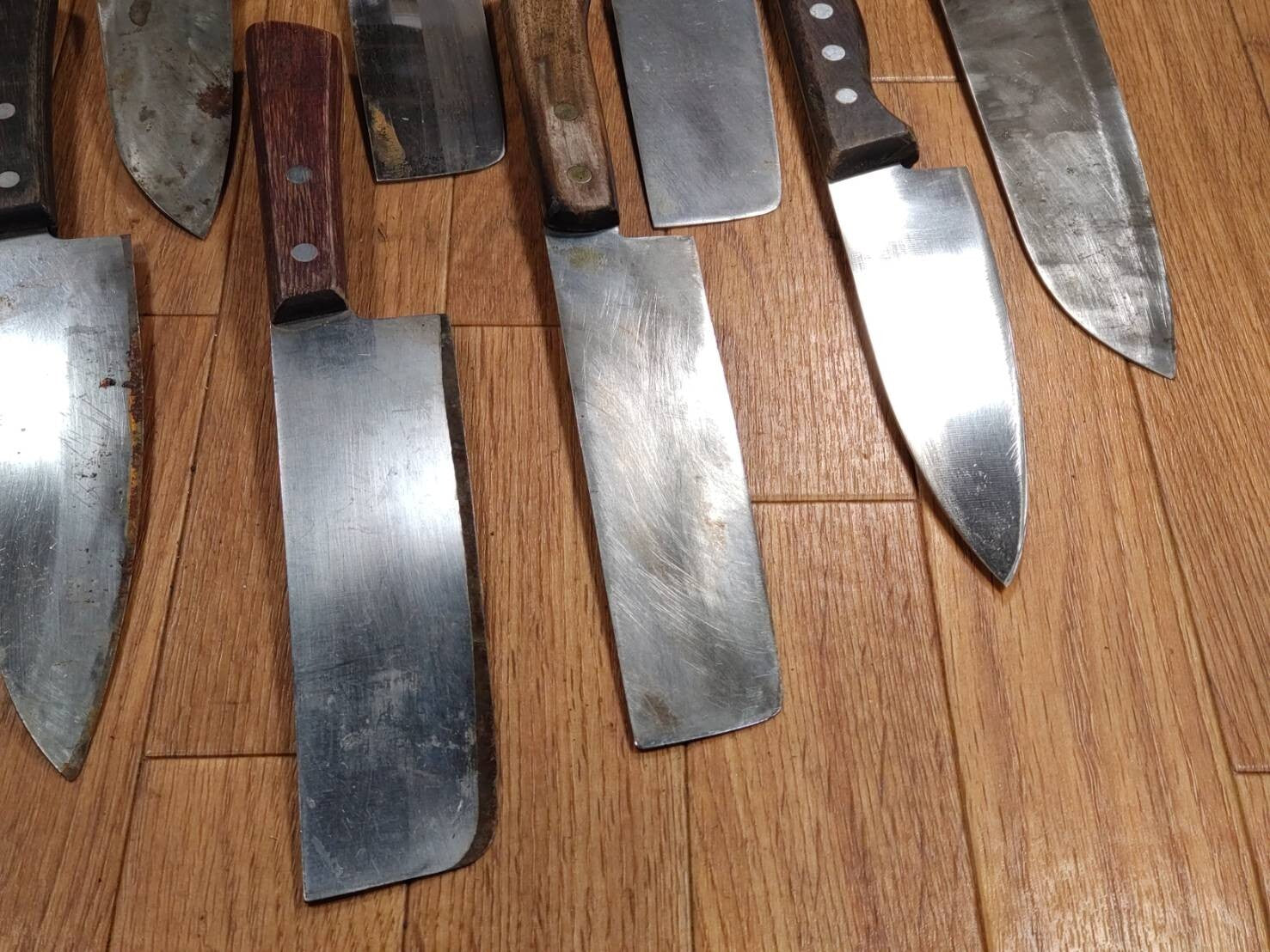 Damaged Lot of Japanese Chef's Kitchen Knives hocho set from Japan FF345