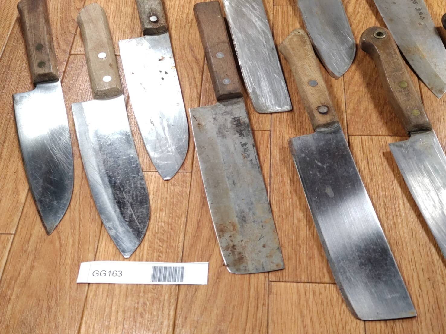 Damaged Lot of Japanese Chef's Kitchen Knives hocho set from Japan GG163