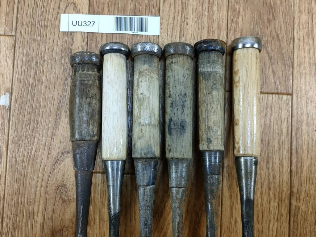 Japanese vintage chisel tataki Nomi Japan Signed Old 9.10.15.15.16.18mm UU327