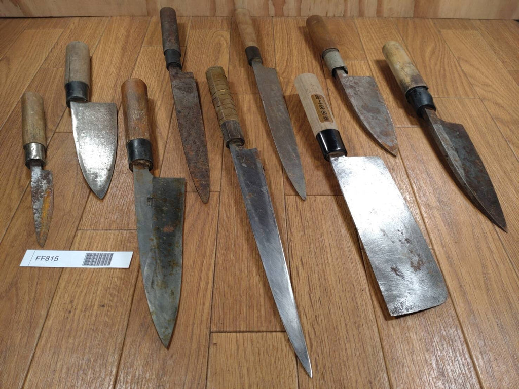 BROKEN DAMAGED Japanese Chef's Kitchen Knife Vintage Japan HOCHO FF815