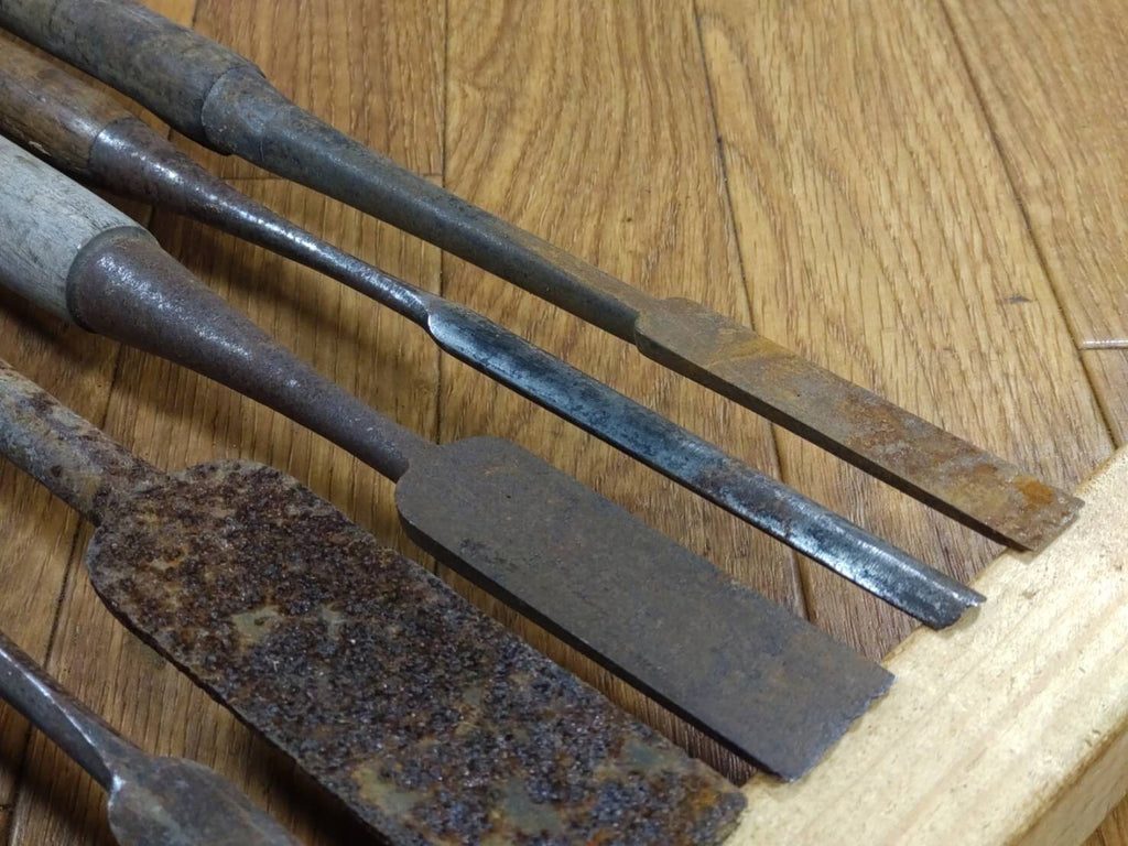 BROKEN DAMAGED Japanese vintage chisel Nomi 6.9.14.16.18.24.36mm HH295