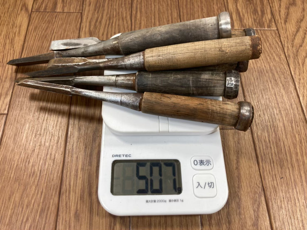 Japanese vintage chisel tataki Nomi Japan Signed Old 5.8.8.10.11.15mm DL189
