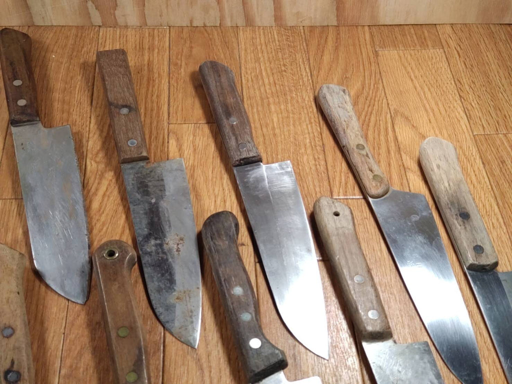 Damaged Lot of Japanese Chef's Kitchen Knives hocho set from Japan GG163